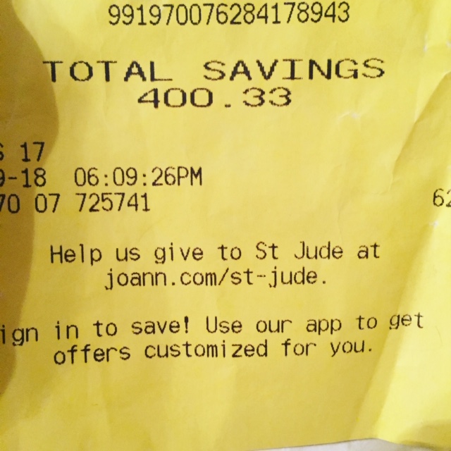 After Christmas Sale Joanns Recipt Total Savings