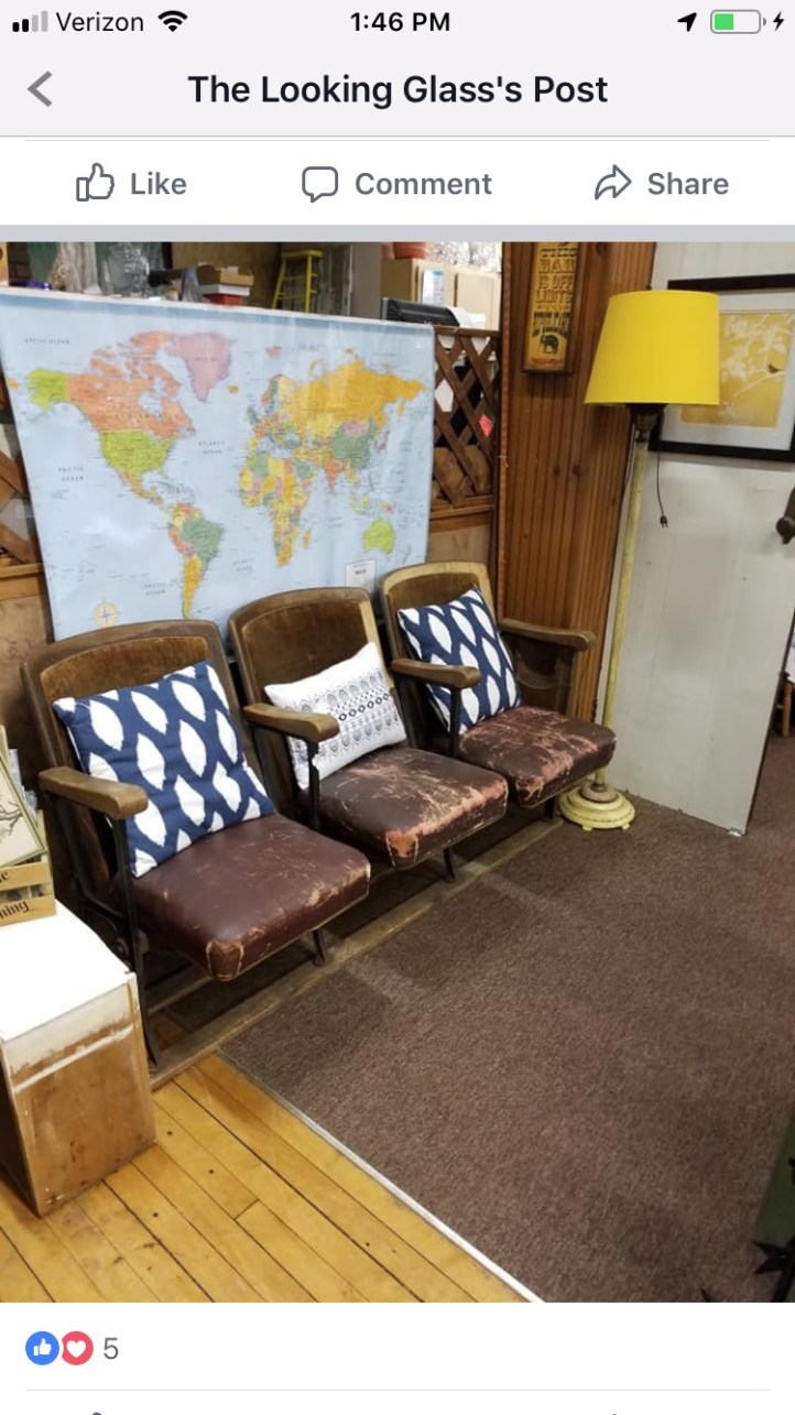 Vintage Theater Chairs World Map