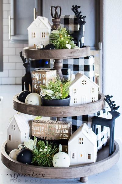 tiered tray decor ideas farmhouse chirstmas