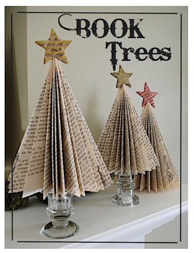 Decorate with Books and Book Pages Folded Pages Book Trees