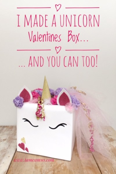 I Made a Unicorn Valentines Box and you can too! tamcam10