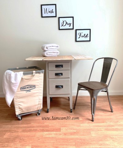 Furniture Makeover Rolling Laundry Table After Rolling Laundry Cart tamcam10 copy