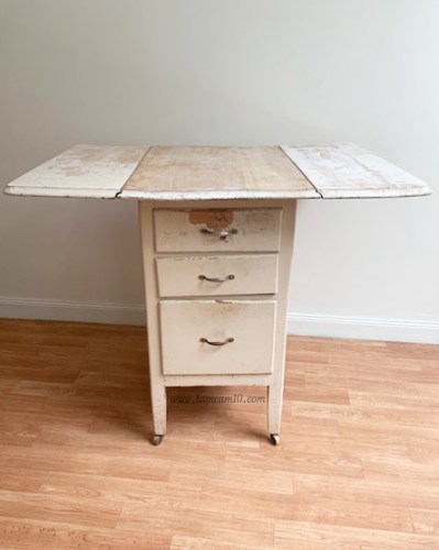 Furniture Makeover Rolling Laundry Table Before tamcam10 1 copy