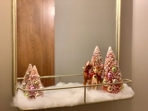Vintage Christmas Deer, Pink Christmas Tree, tamcam10