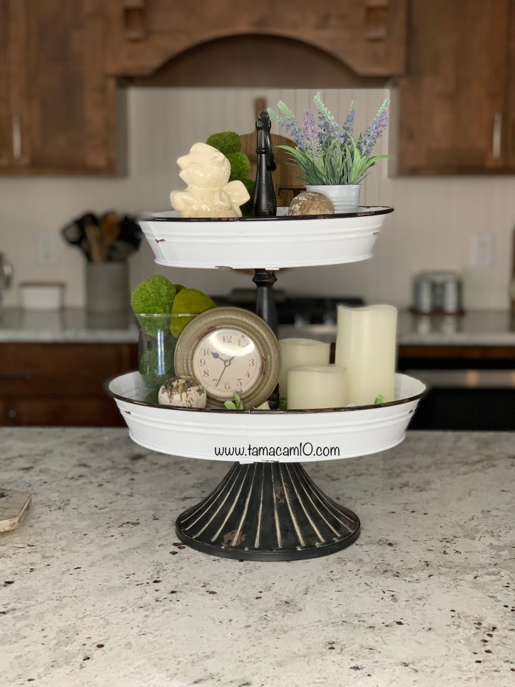 Tiered Tray Decor Spring Vintage Finds Farmhouse tamcam10 Black and White