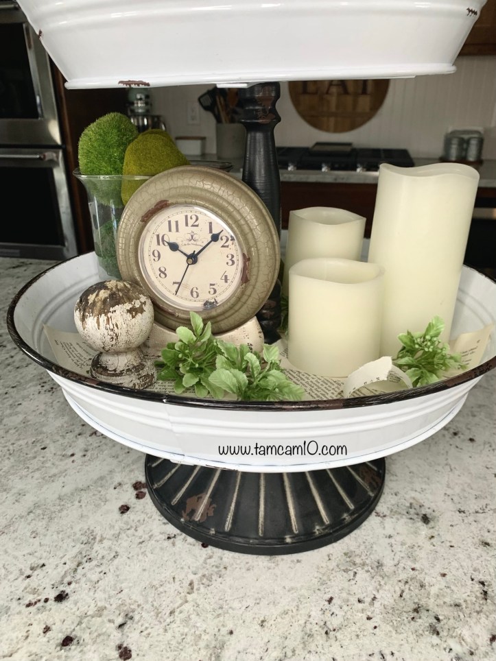 Tiered Tray Decor Spring Vintage Finds Farmhouse tamcam10 Book Pages