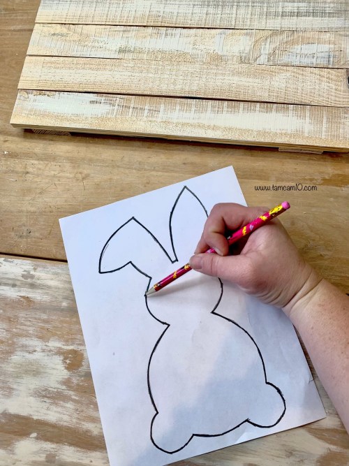 Bunny Outline Pencil Trace Transfer tamcam10